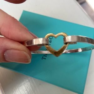 Tiffany & Co bangle bracelet heart silver